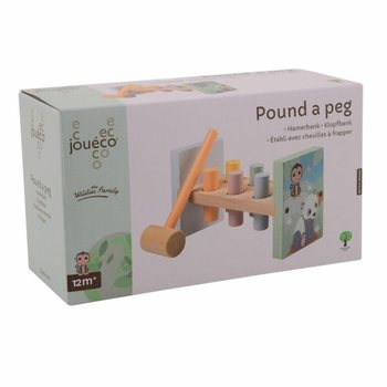 JOUECO - Дървена играчка за удряне с чукче Диви животни - 12м+ (1 бр.)