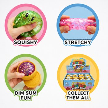 RAGE - Скуиши GLITTER Кнедли (Dumplings) МАЛКИ (5.5 x 5.5 x 3 см) - Viral 2026 Fidget Toy (24 бр.)