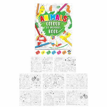 Книжка за оцветяване по номера - Животни (48 броя)