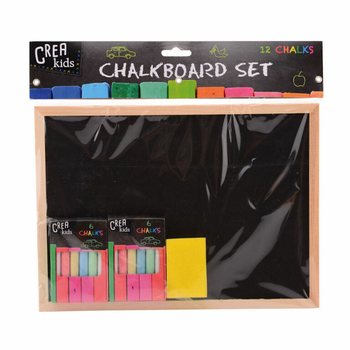 Комплект черна дъска CREA KIDS 29x21CM с креда и гъба (12 бр.)