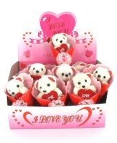 ПЛЮШЕНО МЕЧЕ I LOVE YOU В ДИСПЛЕЙ (12 бр.)