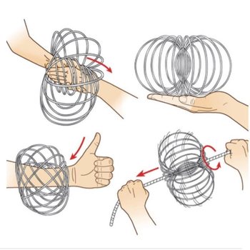 Magic Rings / Flow Rings - Кинетичен 3D Магически Пръстен - СРЕБРИСТ | В КУТИЯ (10 бр.)
