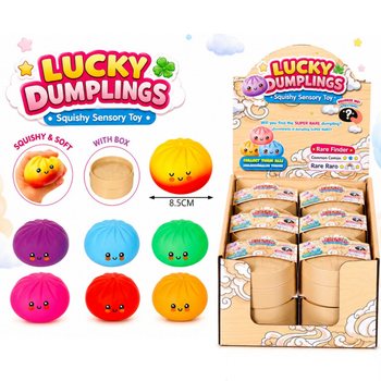 RAGE - LUCKY DUMPLINGS - Скуиши Кнедли Squishy Bun Dumplings ГОЛЕМИ Разм. 8.5 x 8.5 x 4.8 см - В ДИСПЛЕЙ (12 бр.)