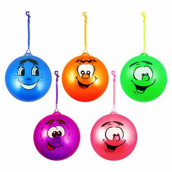 Бънджи топка с усмихнато лице Smiley и ластик Ø 23 cm (24 бр.)