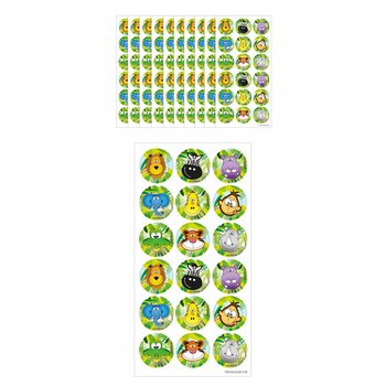 FUN STICKERS – ДЖУНГЛА 18 СТИКЕРА НА ЛИСТ (10 бр.)