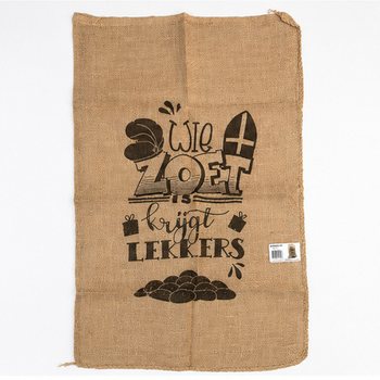 ГОЛЯМ ЮТЕН ЧУВАЛ SINTERKLAAS - С НАДПИС: WIE ZOET IS KRIJGT LEKKERS - Ок. 60 x 100 см (1 бр.)