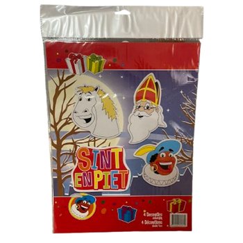 SINTERKLAAS SINT & PIET - ДВУСТРАННИ ДЕКОРАТИВНИ ТАБЕЛИ, КОМПЛЕКТ ОТ 4 ЧАСТИ (6 бр.)