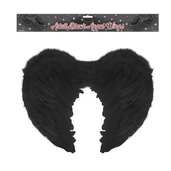 Ангелски крила с пера за възрастни - Цвят: Черен (12 бр.)