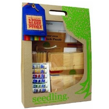Творчески комплект Seedling - Направи си сам дървен пъзел от 9 кубчета