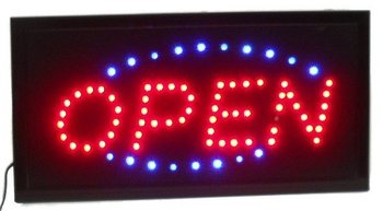 Светеща LED Реклама "OPEN" &ndash; 2 Цвята