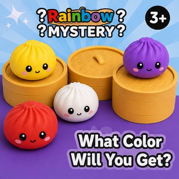 RAGE - Squishy SUGAR EDITION Кнедли Bun Dumplings ГОЛЯМ (8.5 x 8.5 x 4.8 см) - Viral 2026 Fidget Toy (12 бр)