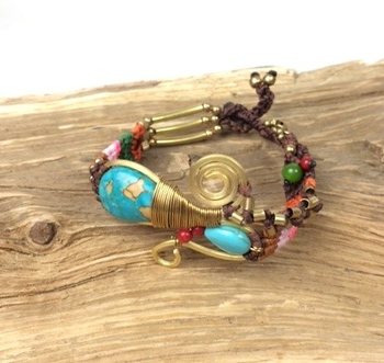 ГРИВНА HANDMADE ORIGINALS BLUESTONE КАФЯВА (1 бр)