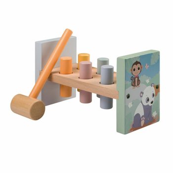 JOUECO - Дървена играчка за удряне с чукче Диви животни - 12м+ (1 бр.)