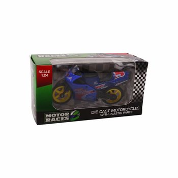 МОТОЦИКЛЕТ SUPER SPORT DIE CAST, МАЩАБ 1:24 В ДИСПЛЕЙ (24 бр.)