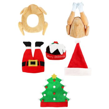 МИКС ЛУКСОЗНИ ЗАБАВНИ КОЛЕДНИ ШАПКИ - XMAS CAPS (6 бр.)