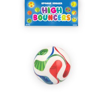 HIGH BOUNCE ФУТБОЛНА ТОПКА - ПОДСКАЧАЩО ТОПЧЕ - В ДИСПЛЕЙ (24 бр.)
