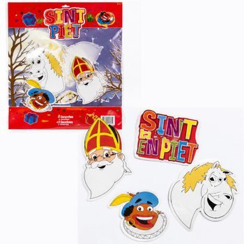 SINTERKLAAS SINT & PIET - ДВУСТРАННИ ДЕКОРАТИВНИ ТАБЕЛИ, КОМПЛЕКТ ОТ 4 ЧАСТИ (6 бр.)