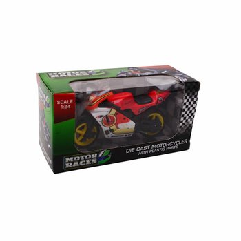МОТОЦИКЛЕТ SUPER SPORT DIE CAST, МАЩАБ 1:24 В ДИСПЛЕЙ (24 бр.)