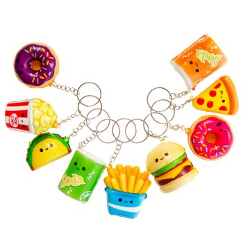 Ключодържатели Squishy Fast Food в Дисплей (24 бр.)