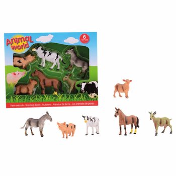 ANIMAL WORLD - КОМПЛЕКТ ИГРАЧКИ С 6 ФИГУРКИ НА ЖИВОТНИ ОТ ФЕРМАТА (1 бр.)