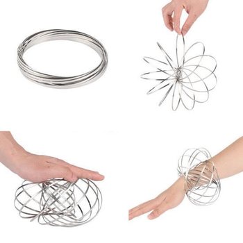 Magic Rings / Flow Rings - Кинетичен 3D Магически Пръстен - СРЕБРИСТ | В КУТИЯ (10 бр.)