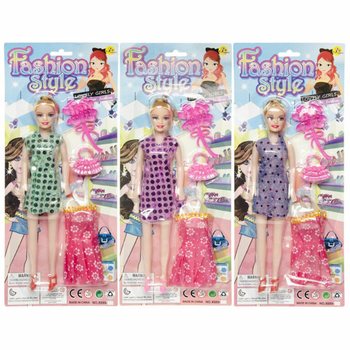 Модна Кукла с Рокля на Картон (12 бр.)