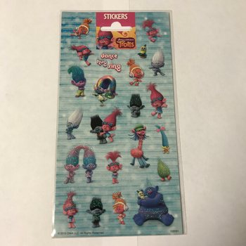 Лист със стикери: TROLLS, 20 x 10 см. (10 бр.)