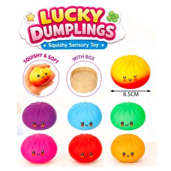 RAGE - LUCKY DUMPLINGS - Скуиши Кнедли Squishy Bun Dumplings ГОЛЕМИ Разм. 8.5 x 8.5 x 4.8 см - В ДИСПЛЕЙ (12 бр.)