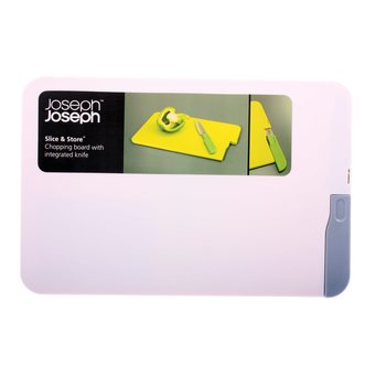 JOSEPH JOSEPH - ДЪСКА ЗА РЯЗАНЕ SLICE & STORE С ИНТЕГРИРАН НОЖ (1 бр.)