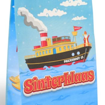 Хартиени подаръчни торбички Свети Никола (Sinterklaas) - 16x8x22 cm (12 броя)