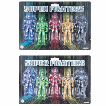 SUPER FIGHTERS - 5 Екшън Фигури на Карта (6 бр.)
