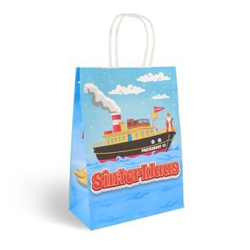 Хартиени подаръчни торбички Свети Никола (Sinterklaas) - 16x8x22 cm (12 броя)