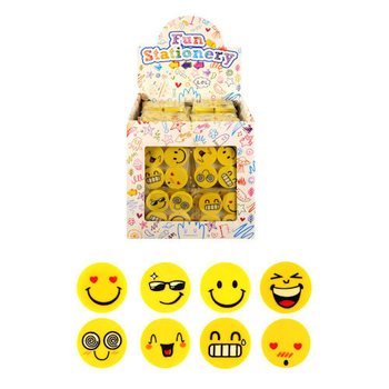 МОДЕЛ ГУМИ: КОМПЛЕКТ ОТ 4 ЧАСТИ SMILEY ГУМИ В ДИСПЛЕЙ (120 бр.)