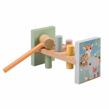 JOUECO - Дървена играчка за удряне с чукче Диви животни - 12м+ (1 бр.)
