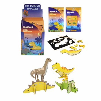SCRATCH 3D Динозавър Пъзели - Дисплей (18 броя)