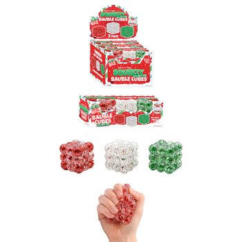 Антистрес Кубчета Squeezy Glitter Bauble - Комплект 3 бр. - Захарен Пълнеж - В Дисплей (6 Комплекта)
