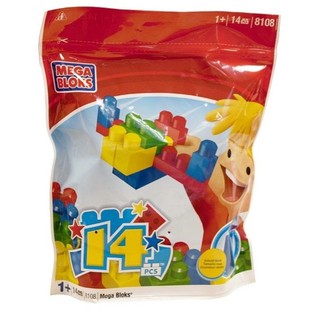 Mega Bloks 8108 - Торба с големи конструкторни блокове (14 части)
