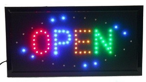 LED Светеща Реклама OPEN - 4 Цвята - Мигаща