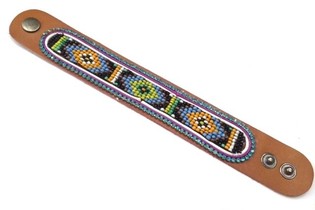 Кожена Гривна Aztec Сини Стрази (1 бр.)