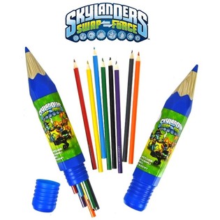 Цветни Моливи Skylanders - Комплект от 8 Броя в Голяма Туба (6 бр.)