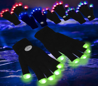 LED ръкавици / Rave ръкавици (12 бр.)