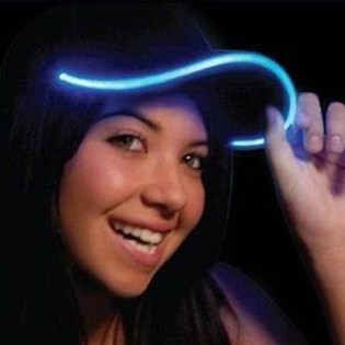 СВЕТЕЩА LED ШАПКА / PARTY CAPS - ЦВЯТ: СИН (6 бр.)