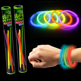 12 броя Светещи гривни Glow Sticks в тубус (22 тубуса)
