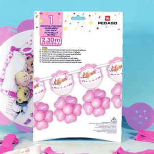 ГОЛЯМ ГИРЛЯНД ОТ БАЛОНИ 2,3 МЕТРА - РОЗОВ (3 бр.)