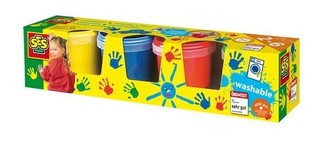 SES Бои за рисуване с пръсти, комплект 4x150ml (4 цвята) (1 бр.)