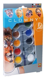 SES Clowny Акварелни Бои за Лице (10 Цвята) (1 бр.)
