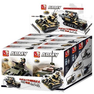 Sluban Военен танк или бронетранспортьор APC 8-в-1 M38-B0587 (1 дисплей / 8 броя)