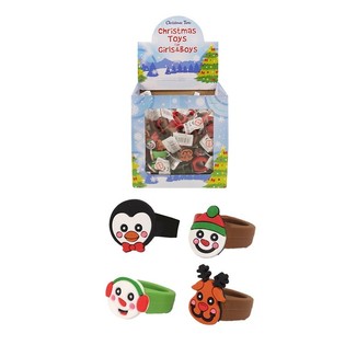 Детски силиконови пръстени: Коледни фигури в дисплей (156 бр.)