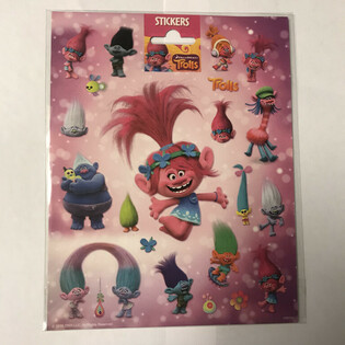 ГОЛЕМИ ЛИСТОВЕ СЪС СТИКЕРИ TROLLS, 20x16 см (10 бр.)