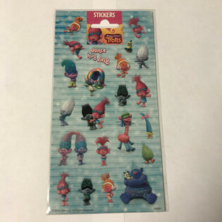 Лист със стикери: TROLLS, 20 x 10 см. (10 бр.)